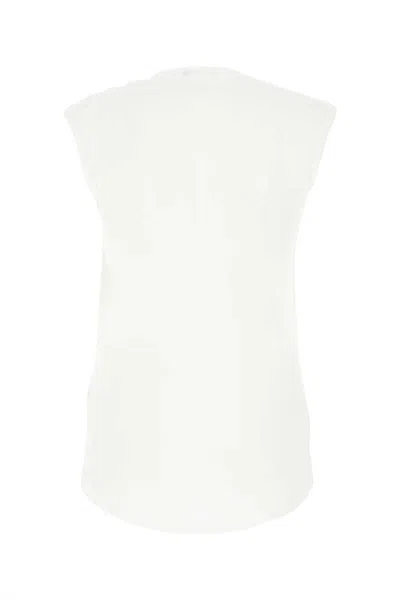 Balmain Tank Top Cotton Button Detail In White