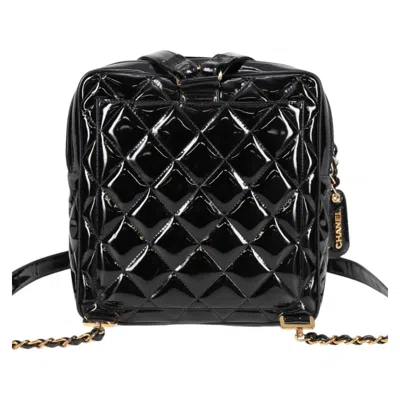 Pre-owned Chanel Black Patent Leather Backpack Bag ()