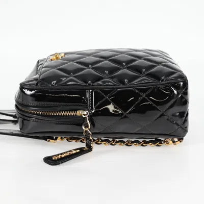 Pre-owned Chanel Black Patent Leather Backpack Bag ()