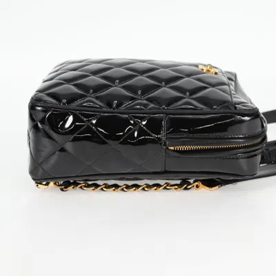 Pre-owned Chanel Black Patent Leather Backpack Bag ()