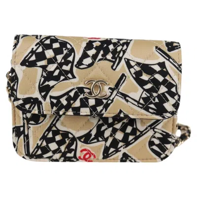 Pre-owned Chanel Coco Mark Beige Nylon Shoulder Bag ()