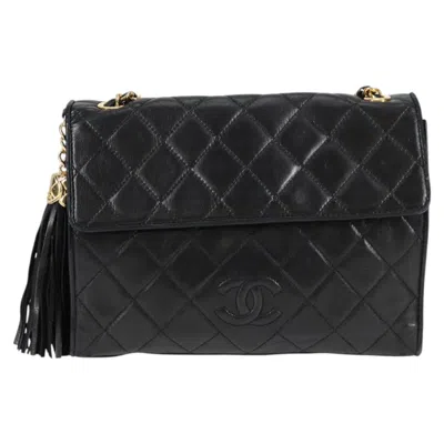 Pre-owned Chanel Coco Mark Black Leather Shoulder Bag ()
