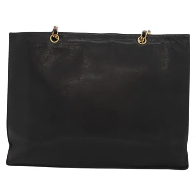Pre-owned Chanel Coco Mark Black Leather Tote Bag ()