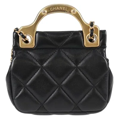 Pre-owned Chanel Flap Bag Black Leather Clutch Bag ()