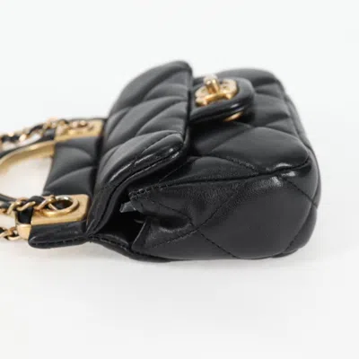 Pre-owned Chanel Flap Bag Black Leather Clutch Bag ()