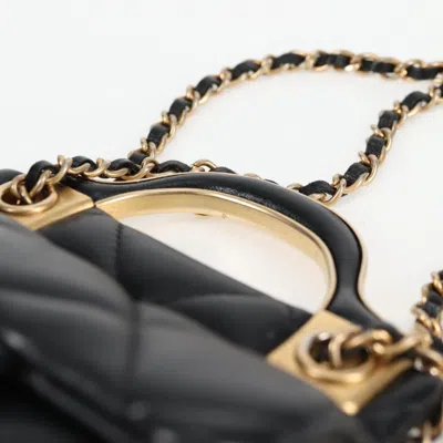 Pre-owned Chanel Flap Bag Black Leather Clutch Bag ()