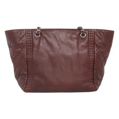 Pre-owned Chanel Grand Shopping Burgundy Leather Tote Bag ()
