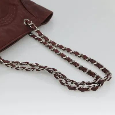 Pre-owned Chanel Grand Shopping Burgundy Leather Tote Bag ()