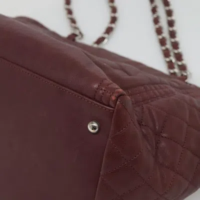 Pre-owned Chanel Grand Shopping Burgundy Leather Tote Bag ()
