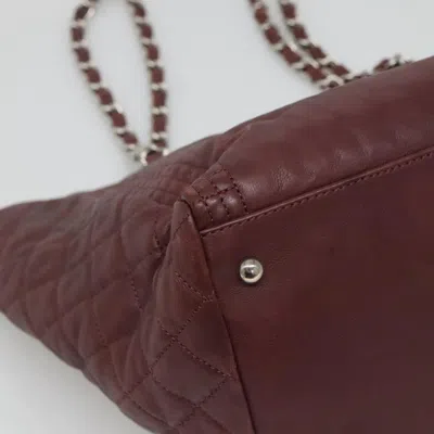 Pre-owned Chanel Grand Shopping Burgundy Leather Tote Bag ()