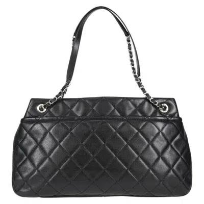 Pre-owned Chanel Logo Cc Black Leather Tote Bag ()