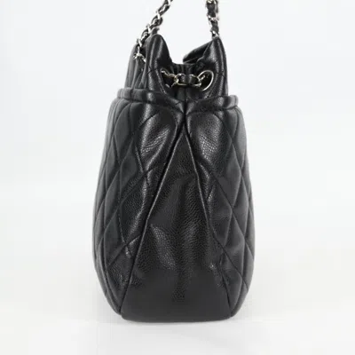 Pre-owned Chanel Logo Cc Black Leather Tote Bag ()