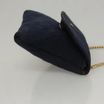 Pre-owned Chanel Navy Cotton Clutch Bag ()