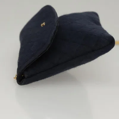 Pre-owned Chanel Navy Cotton Clutch Bag ()