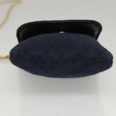 Pre-owned Chanel Navy Cotton Clutch Bag ()