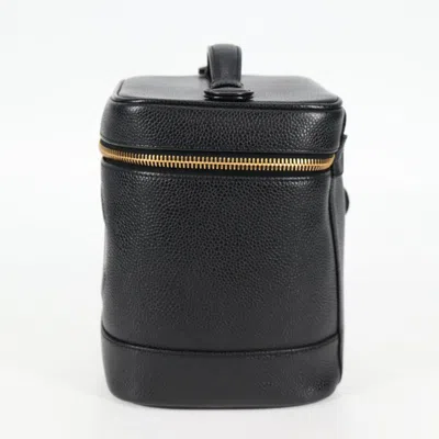 Pre-owned Chanel Vanity Black Leather Clutch Bag ()