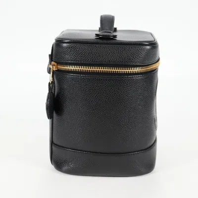 Pre-owned Chanel Vanity Black Leather Clutch Bag ()