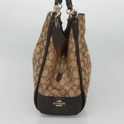 Pre-owned Coach Signature Beige Canvas Tote Bag ()
