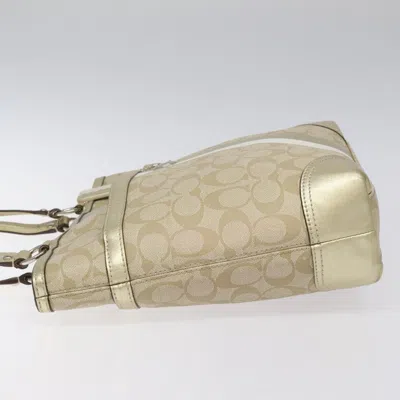 Pre-owned Coach Signature Gold Canvas Tote Bag ()
