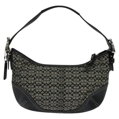 Pre-owned Coach Signature Grey Canvas Shoulder Bag ()