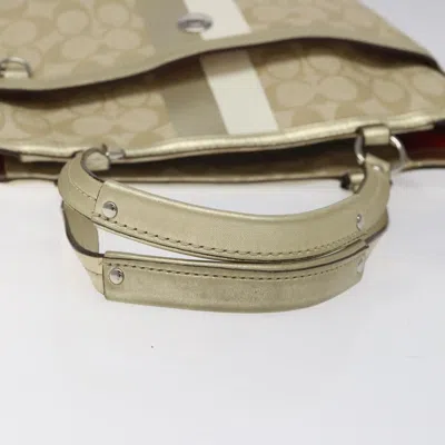 Pre-owned Coach Signature Gold Canvas Tote Bag ()