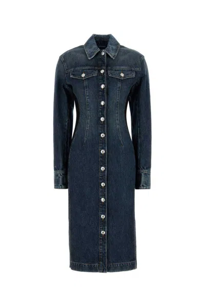 Sportmax Denim Fiorito Shirt Dress In Blue