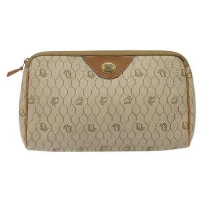 Pre-owned Dior Honeycomb Beige Leather Clutch Bag ()