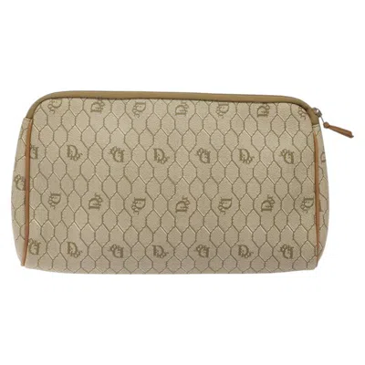 Pre-owned Dior Honeycomb Beige Leather Clutch Bag ()