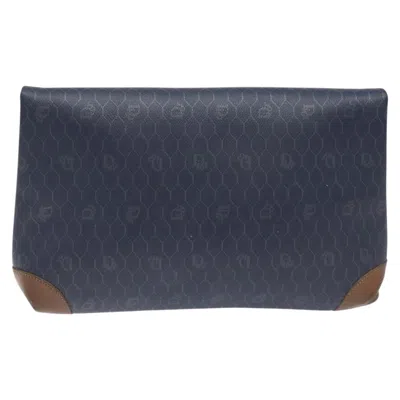 Pre-owned Dior Honeycomb Navy Canvas Clutch Bag ()