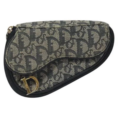 Pre-owned Dior Saddle Navy Canvas Clutch Bag ()