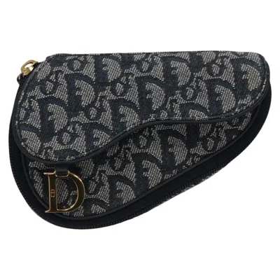 Pre-owned Dior Saddle Navy Canvas Clutch Bag ()