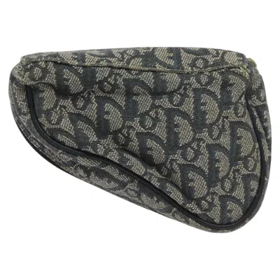Pre-owned Dior Saddle Navy Canvas Clutch Bag ()