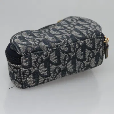 Pre-owned Dior Saddle Navy Canvas Clutch Bag ()