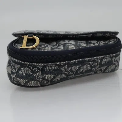 Pre-owned Dior Saddle Navy Canvas Clutch Bag ()