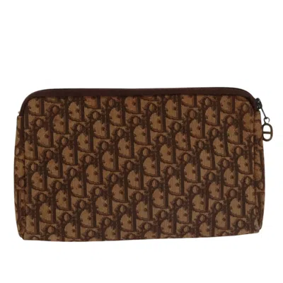 Pre-owned Dior Trotter Brown Canvas Clutch Bag ()