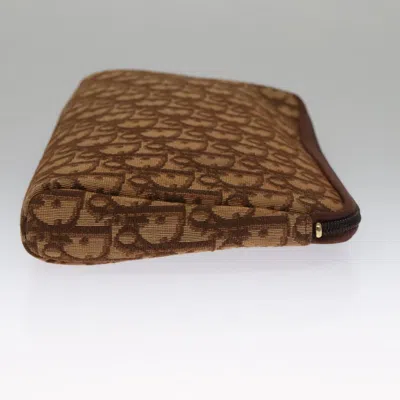 Pre-owned Dior Trotter Brown Canvas Clutch Bag ()