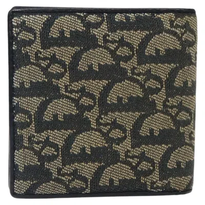 Pre-owned Dior Trotter Navy Canvas Wallet  ()