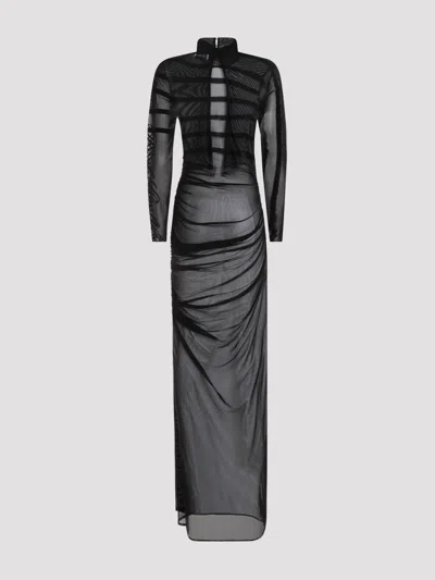 Jean Paul Gaultier Turtleneck With Flock  And Mariniere Dress