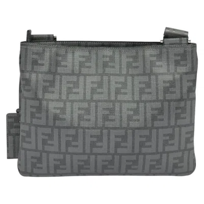Pre-owned Fendi Zucca Grey Canvas Shoulder Bag ()