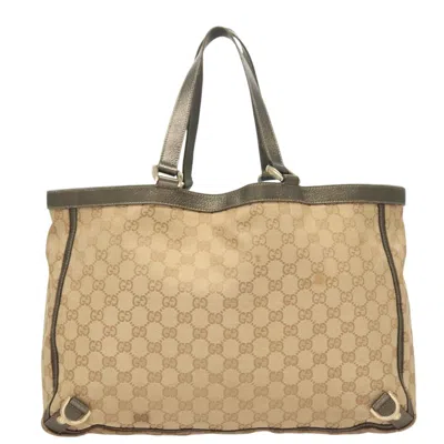 Pre-owned Gucci Abbey Beige Canvas Tote Bag ()