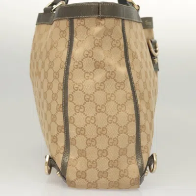 Pre-owned Gucci Abbey Beige Canvas Tote Bag ()
