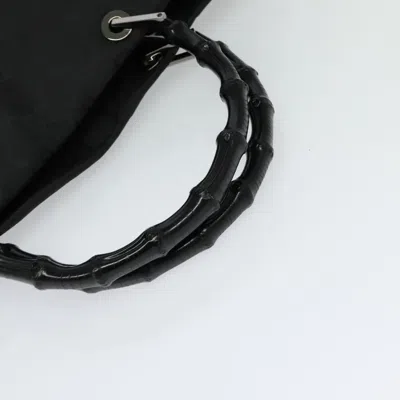 Pre-owned Gucci Bamboo Black Canvas Tote Bag ()