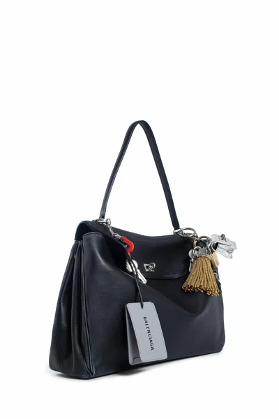 Balenciaga Woman Black Shoulder Bags In Black