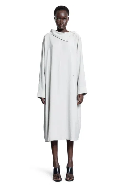 Studio Nicholson Leat High-neck Draped Dress In Grey