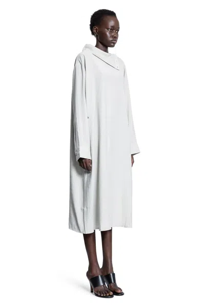 Studio Nicholson Leat High-neck Draped Dress In Grey