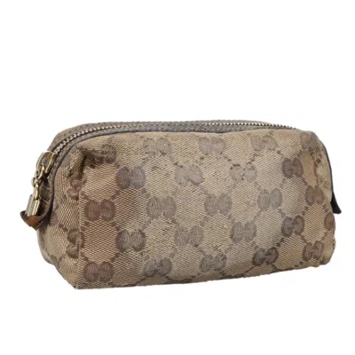 Pre-owned Gucci Gg Crystal Beige Canvas Clutch Bag ()