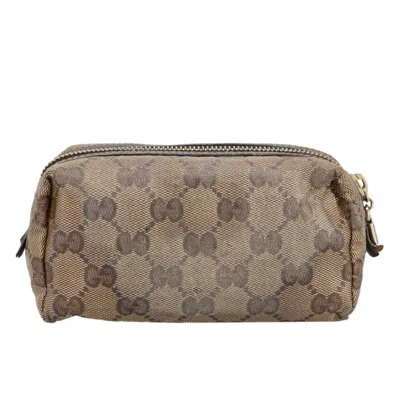 Pre-owned Gucci Gg Crystal Beige Canvas Clutch Bag ()