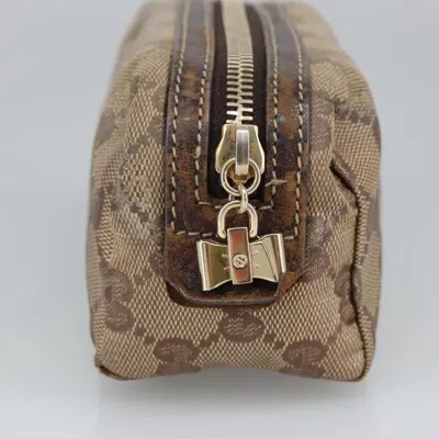 Pre-owned Gucci Gg Crystal Beige Canvas Clutch Bag ()