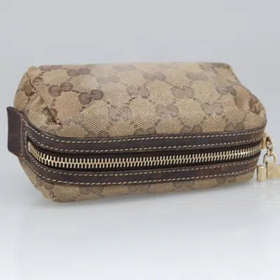 Pre-owned Gucci Gg Crystal Beige Canvas Clutch Bag ()