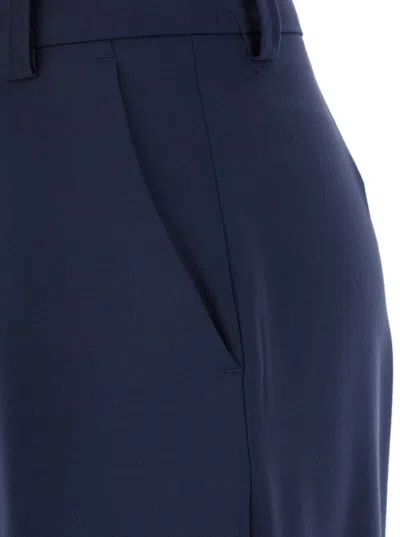 Semicouture Blue Tailored Pants With Straight Leg In Blue